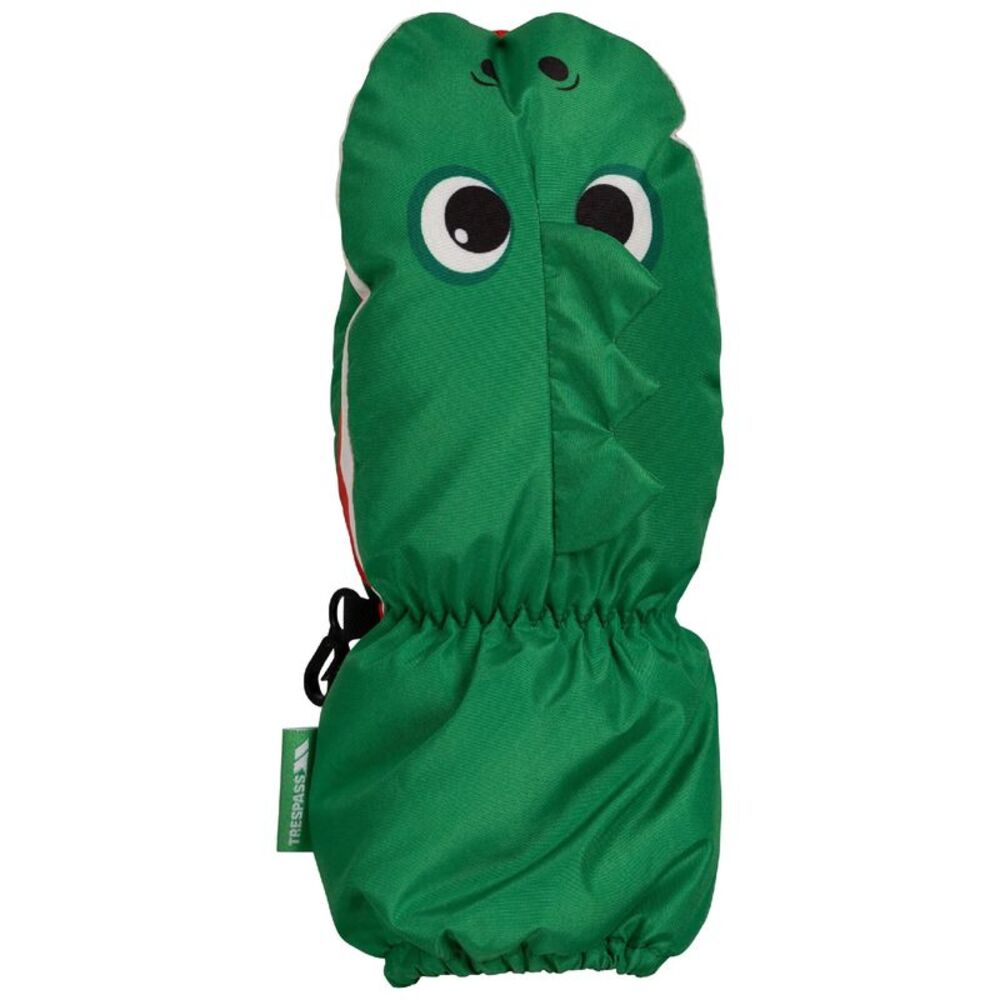 Trespass Boys Playful Dinosaur Ski Mittens / Clover